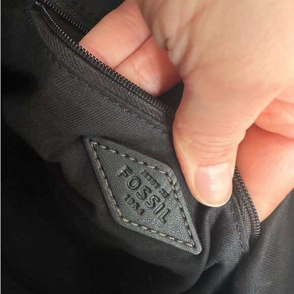 Fossil Black Graphic Coated Canvas Mini Tote Bag - Picture 11 of 14